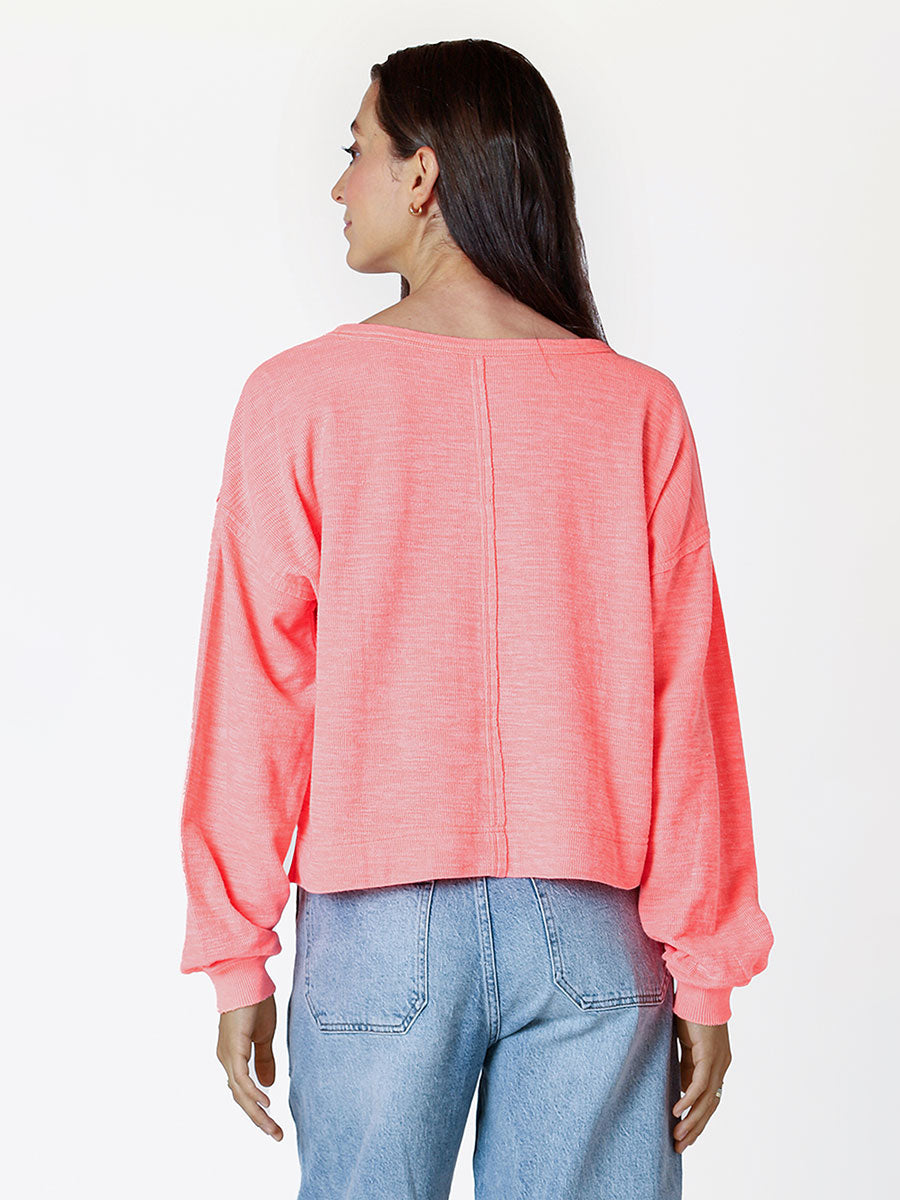 Bright Coral Top by Dex Clothing
