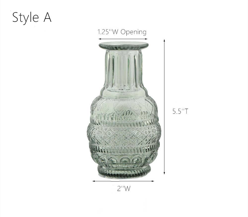 Vintage Style Green Bud Vases