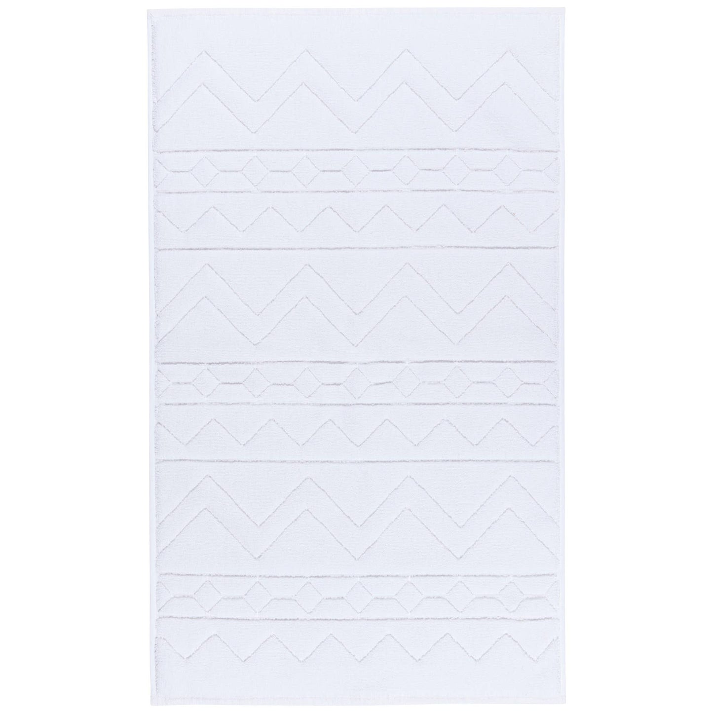 White Jacquard Bathmat