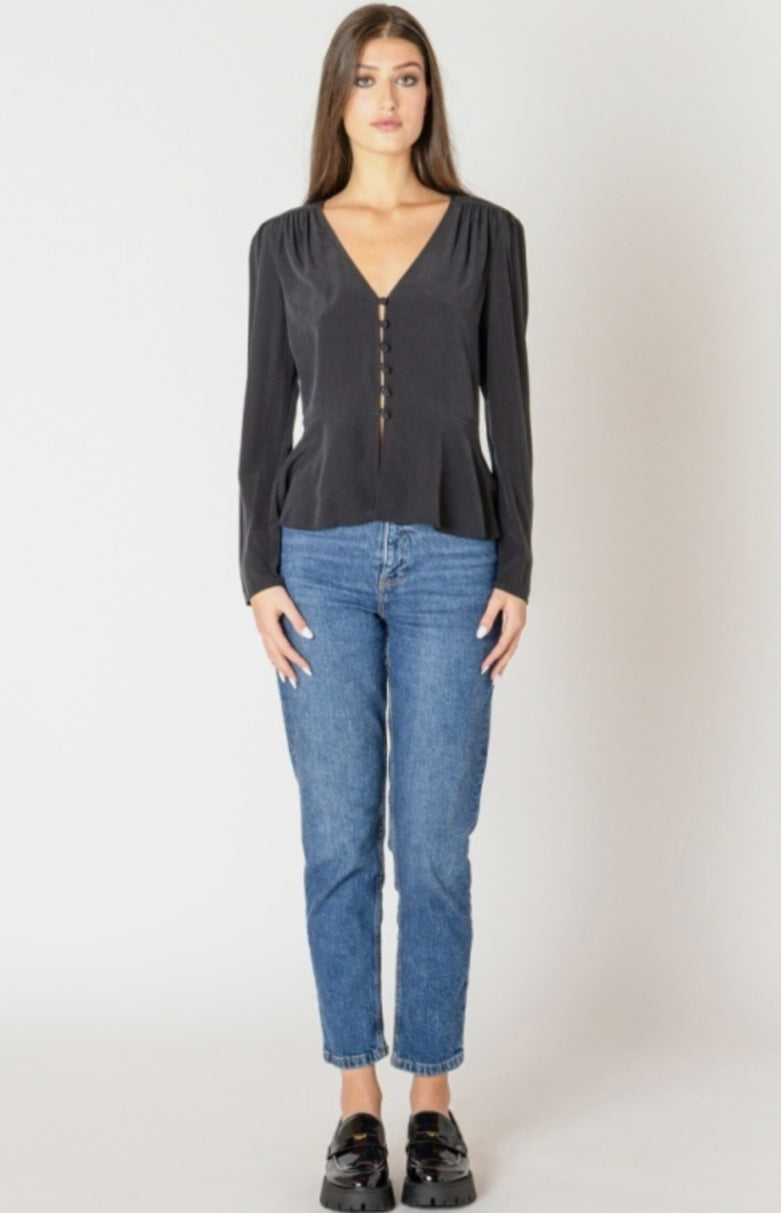 Peplum Black Blouse