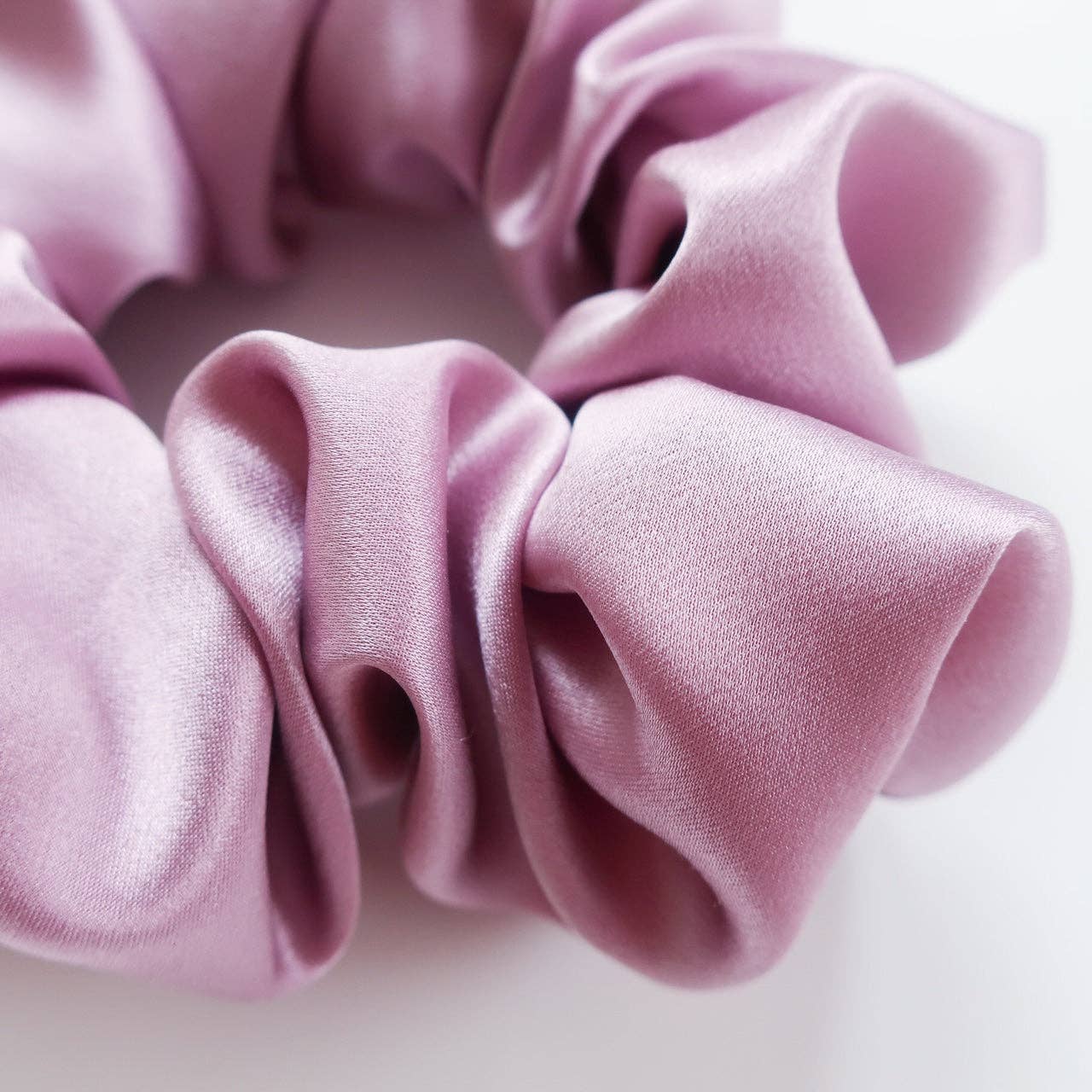 100% Silk Light Purple Scrunchie