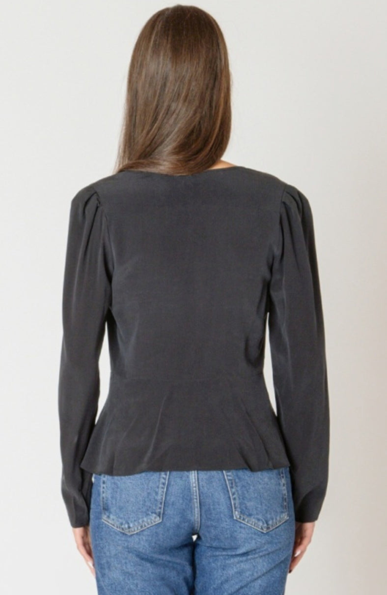 Peplum Black Blouse