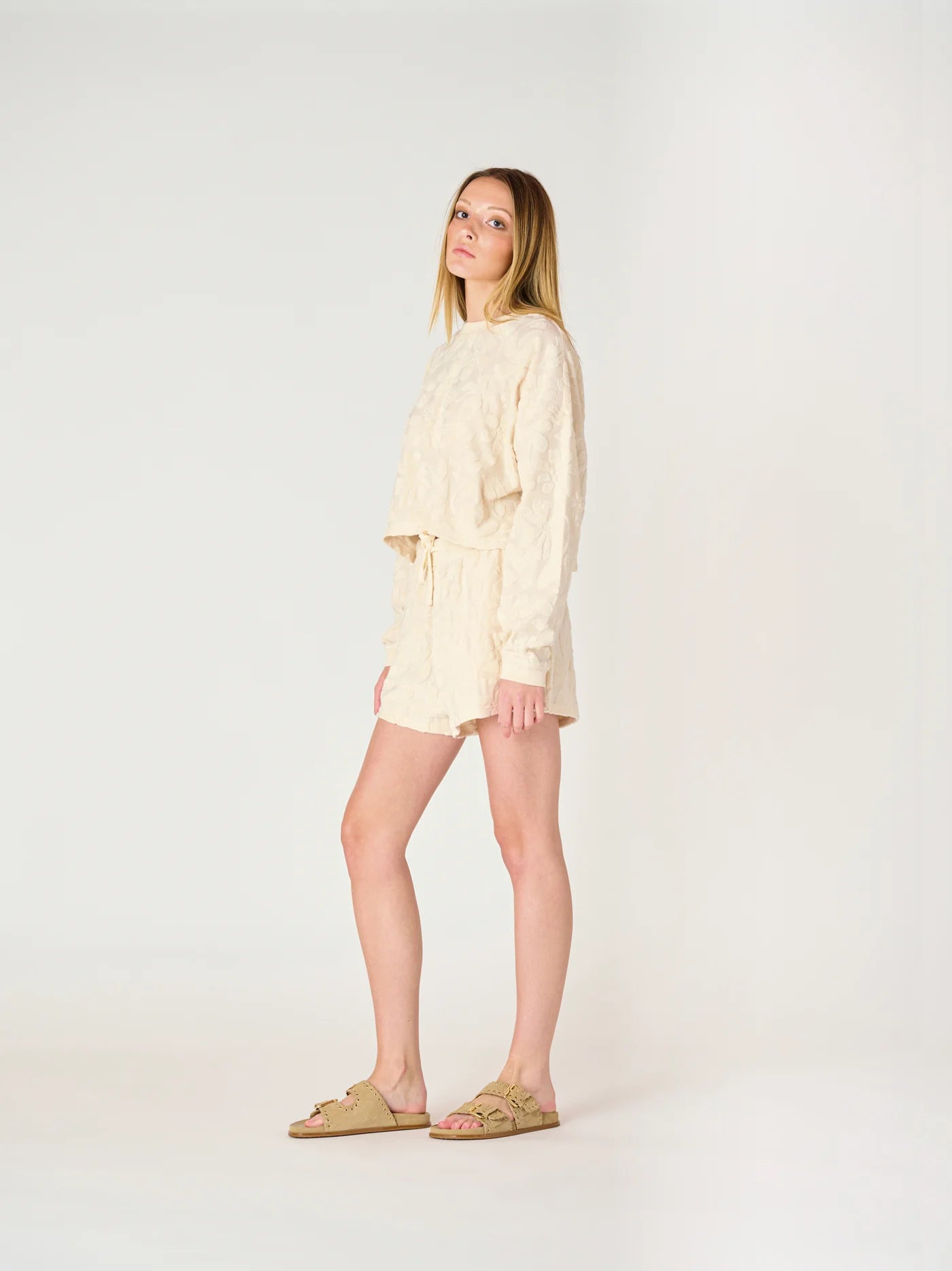 Cream Beige Shorts by Dex Clothing