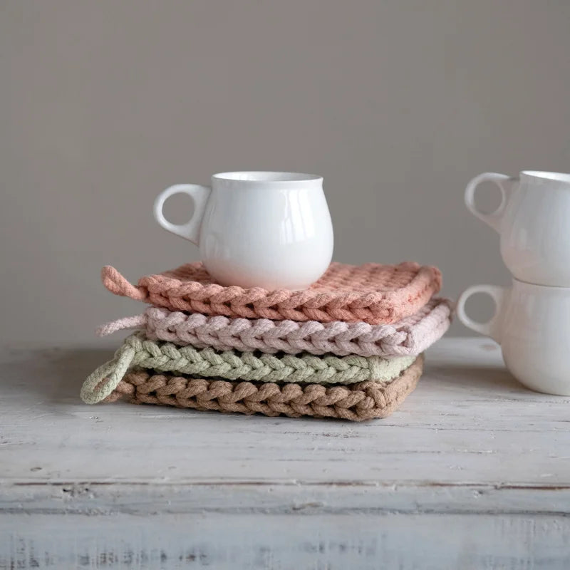 Crocheted Pot Holders, 8 colours