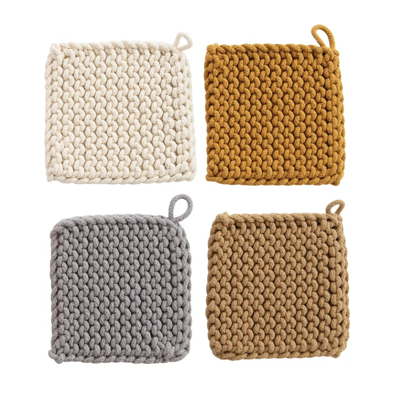 Crocheted Pot Holders, 8 colours