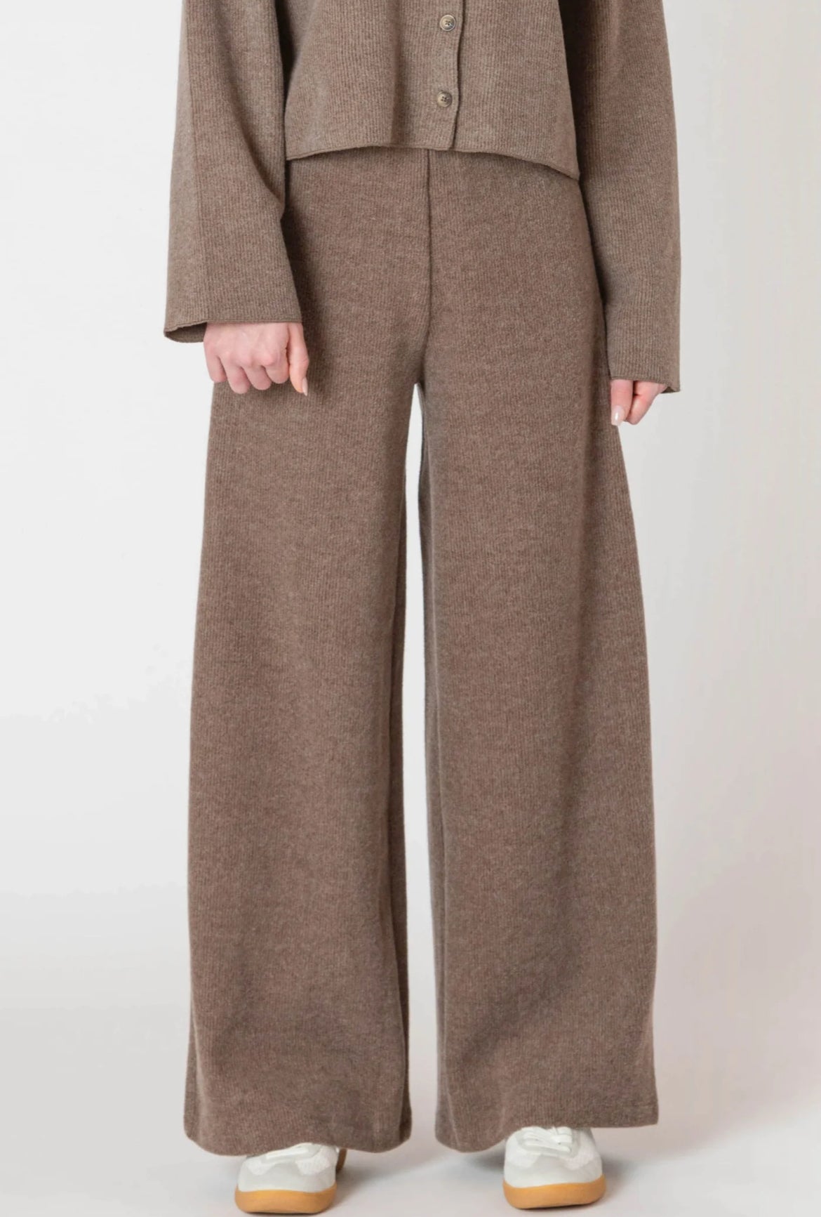 Brown Wide Leg Ribbed Pants by Room 34