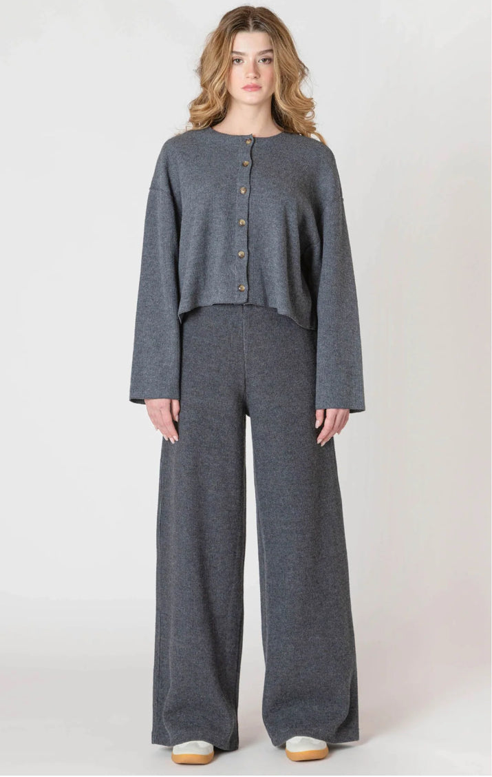 Charcoal Blue Wide Leg Pants
