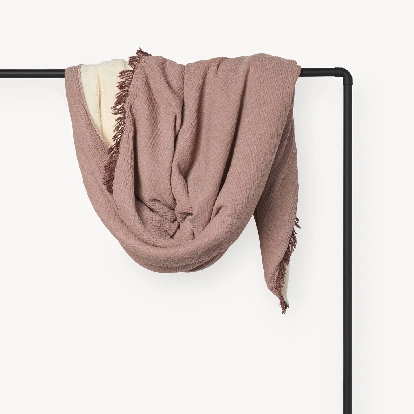 Crinkle Fleece-Lined Throw