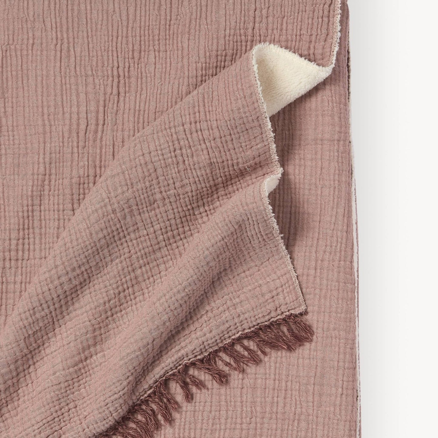 Crinkle Fleece-Lined Throw