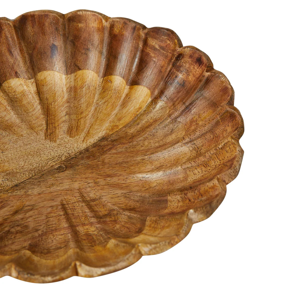 Scalloped Mango Wood Bowl