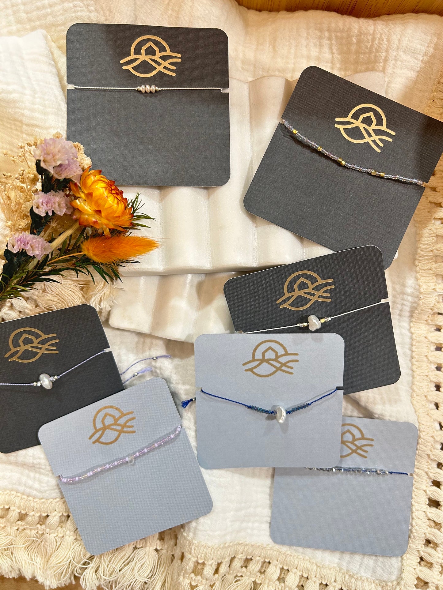 Handmade Silk Cord and Beaded Bracelets