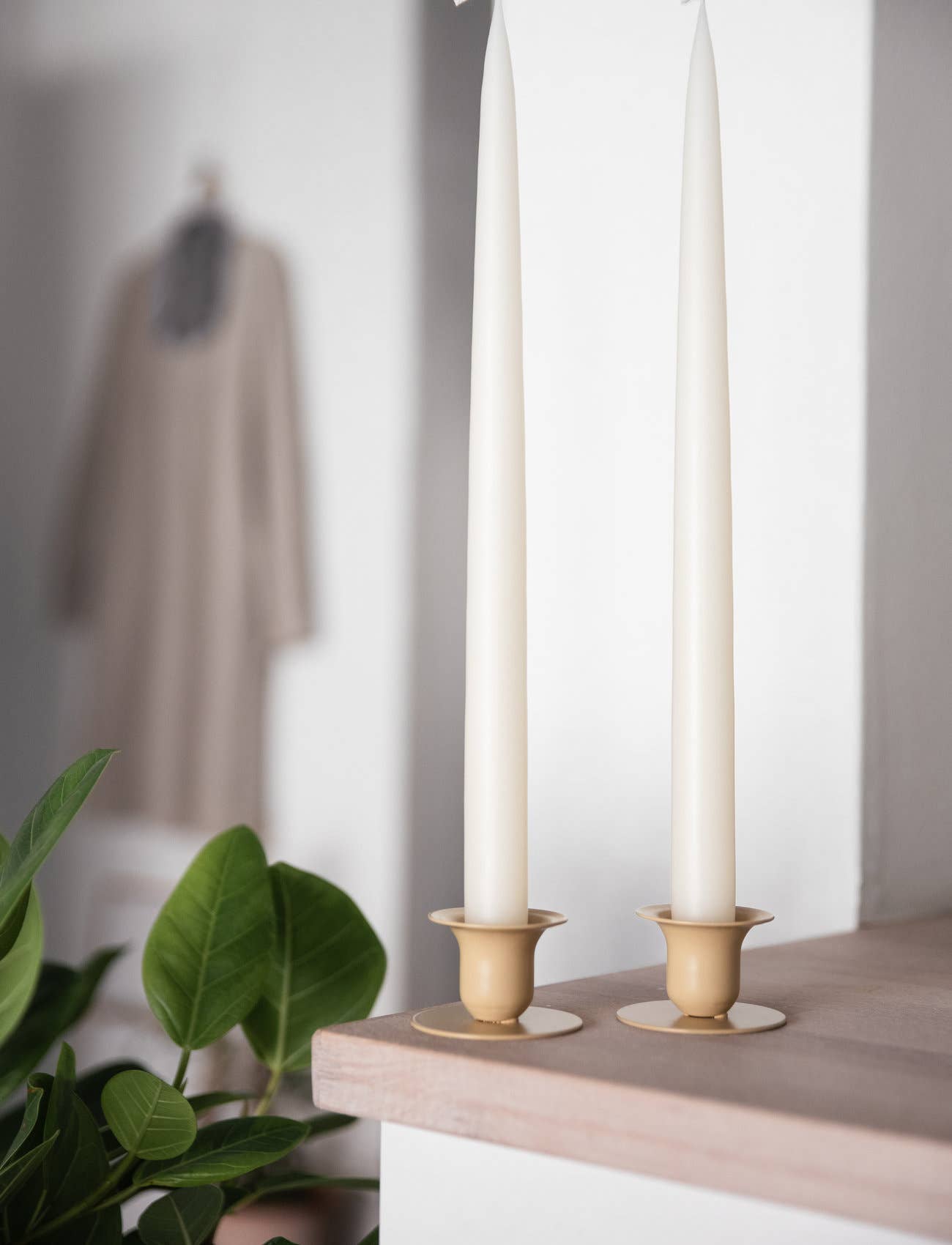 Off White Danish Taper Candle | Set of 2