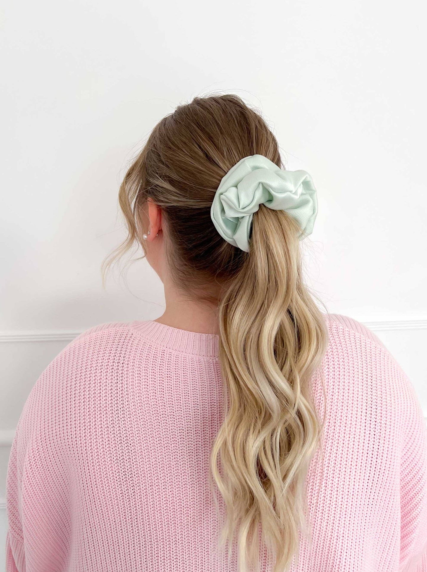 Mint Satin Scrunchie