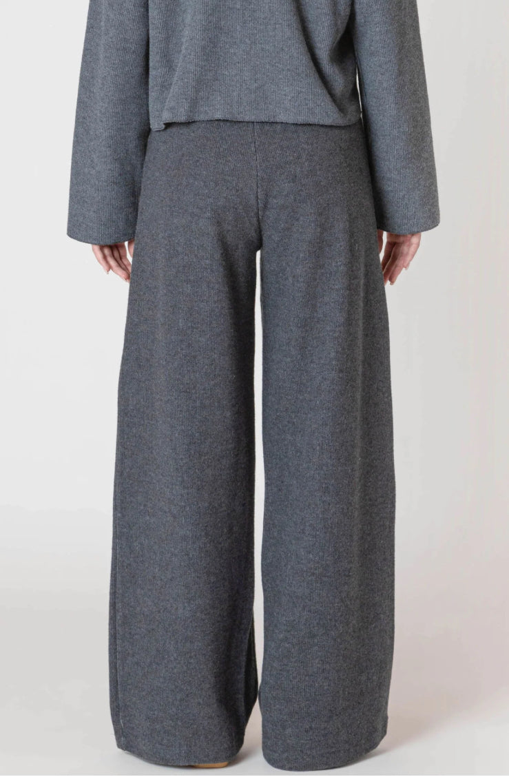 Charcoal Blue Wide Leg Pants