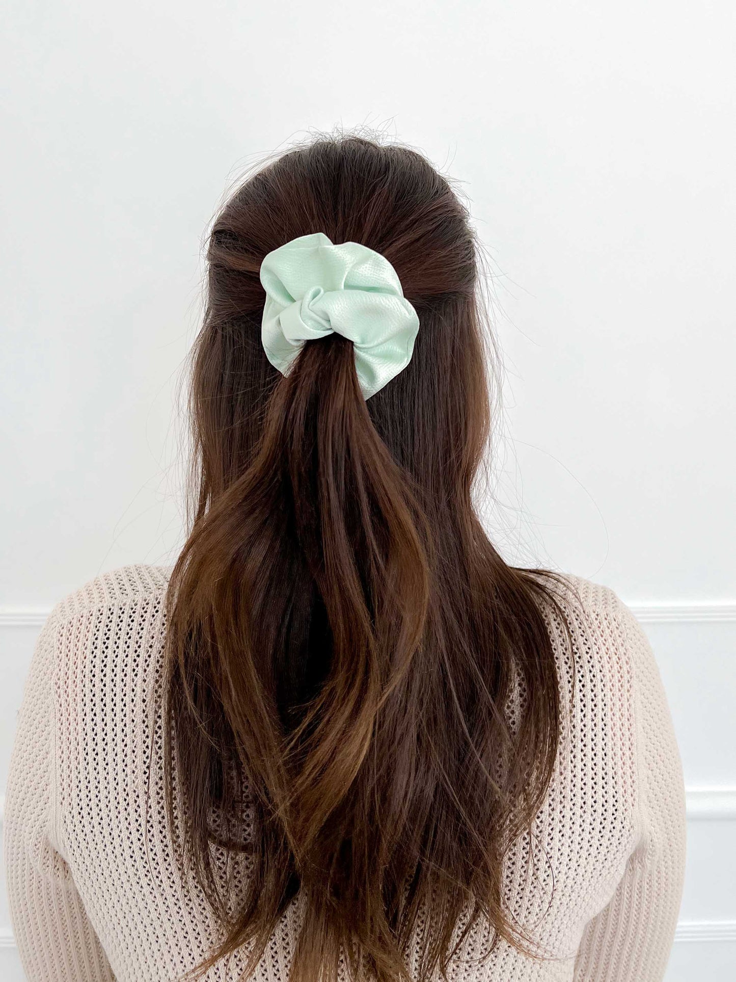 Mint Satin Scrunchie