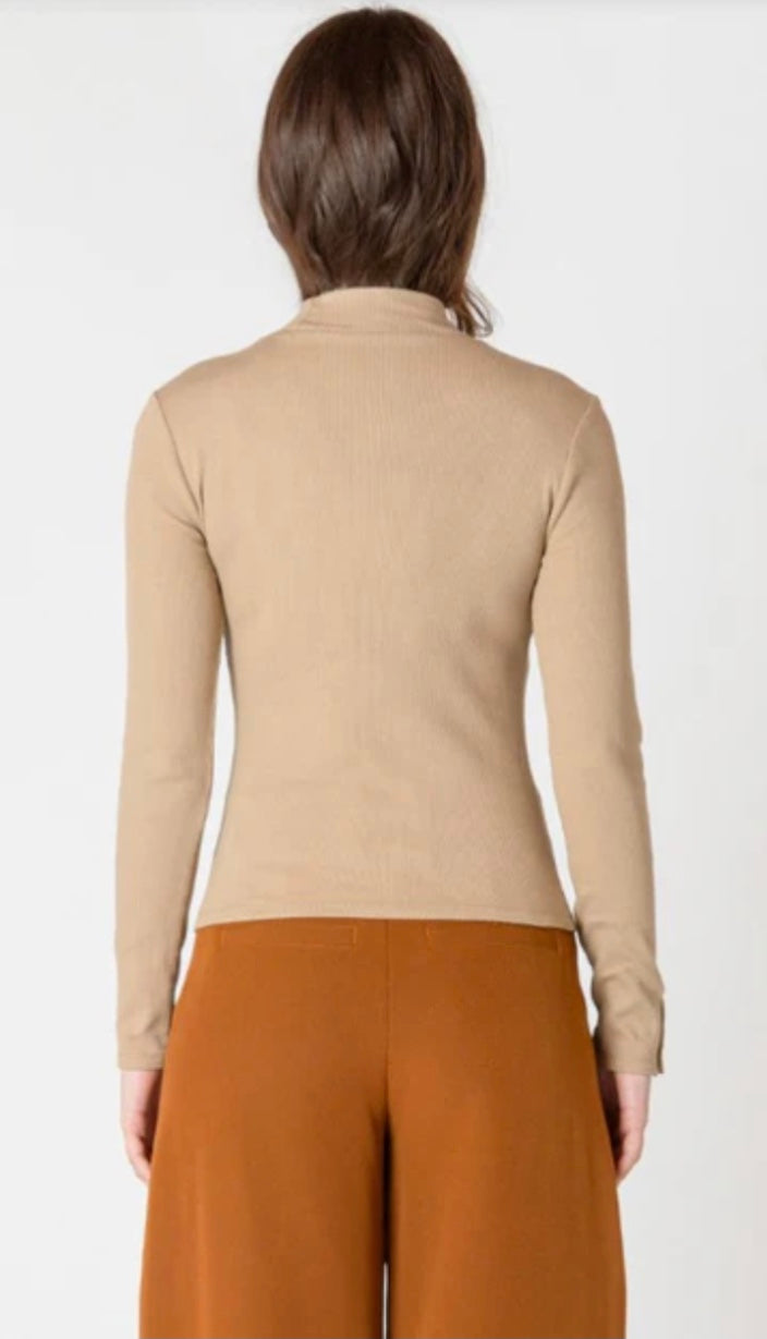 Cream Mockneck Top by Room 34