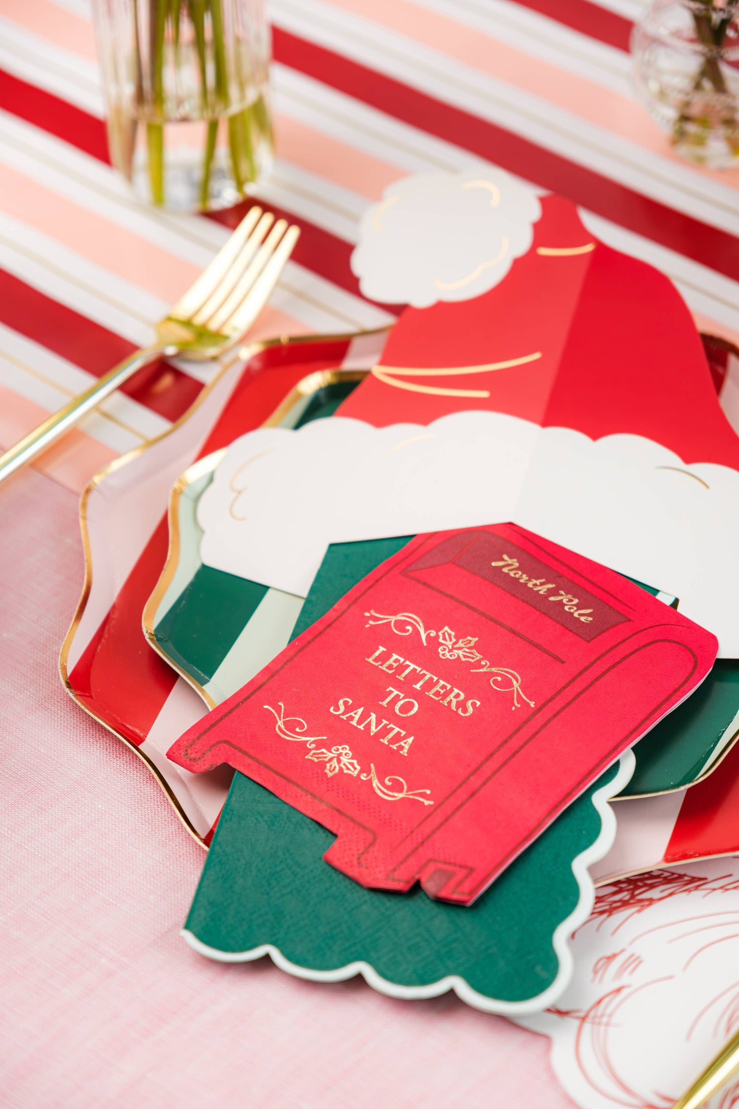 Holiday Stripes Dinner Paper Plates