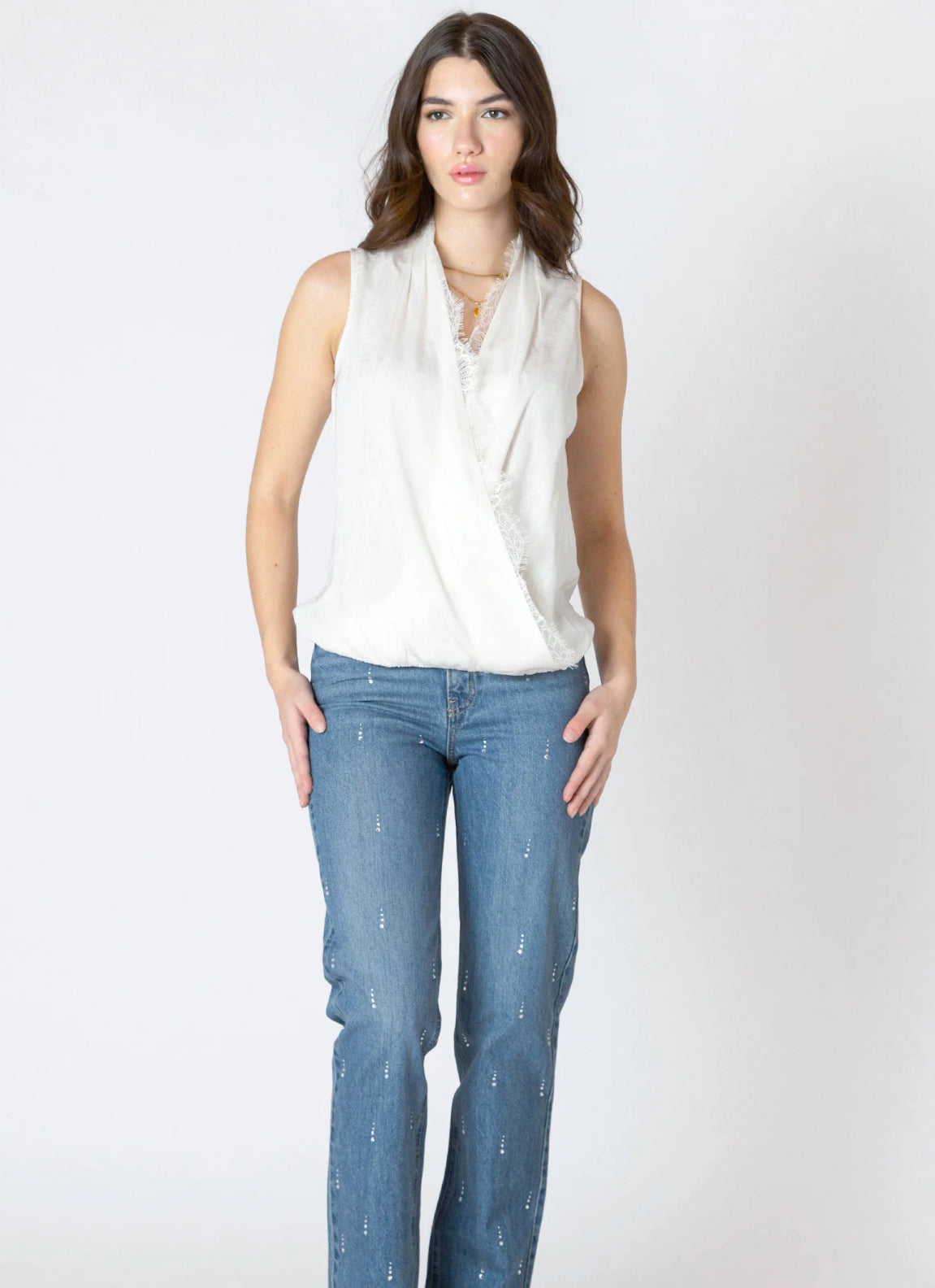 Pearl Lace Insert Top