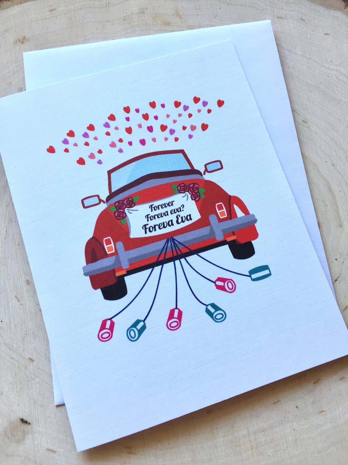 Forever Ever Wedding Car Card