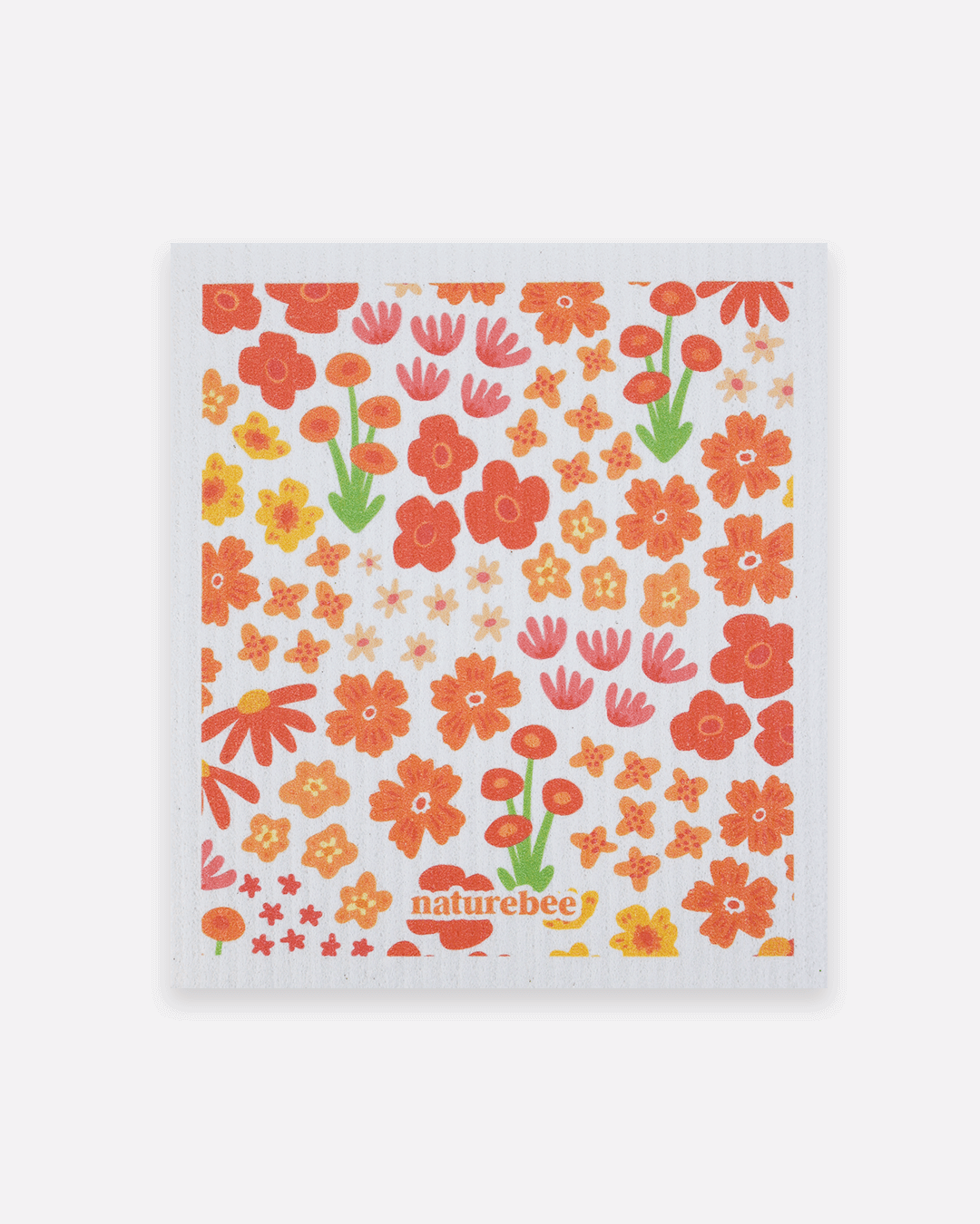 Sponge Cloth Floral Orange