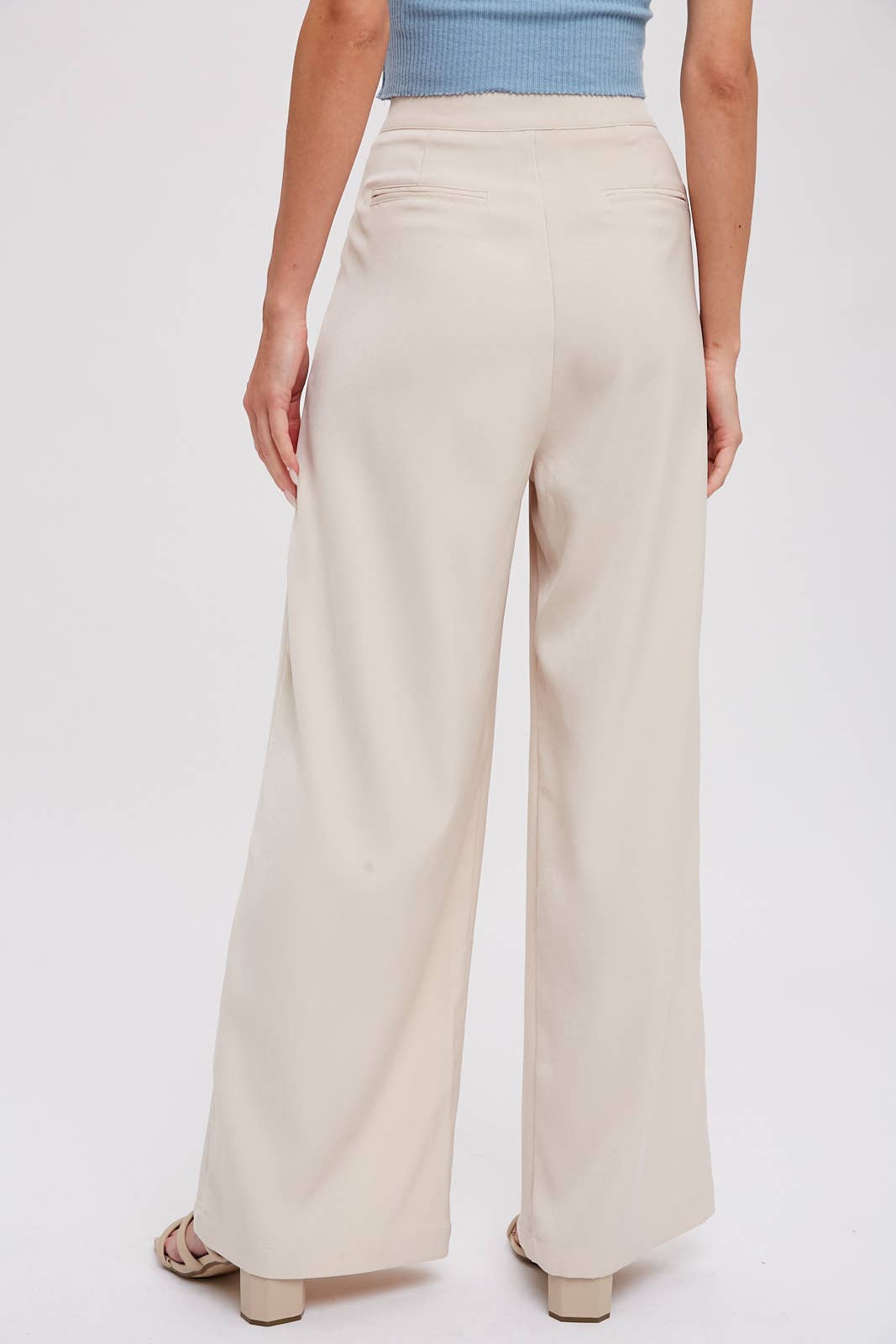 PINTUCK WIDE LEG PANTS