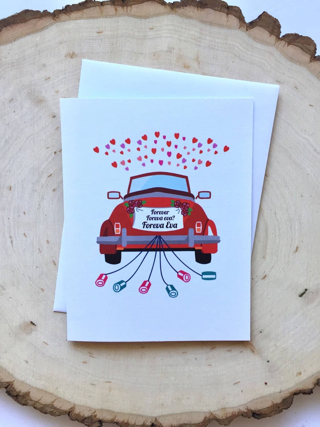 Forever Ever Wedding Car Card