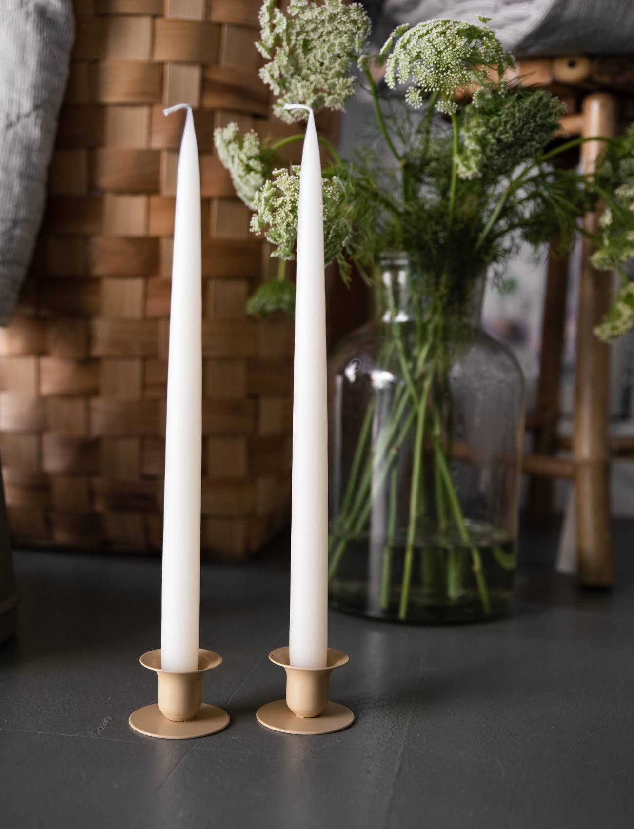 Off White Danish Taper Candle | Set of 2