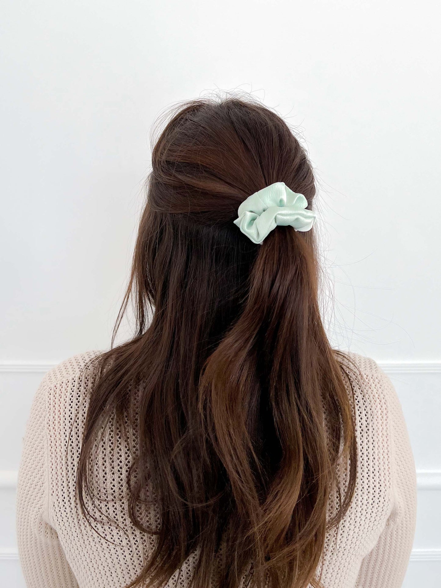 Mint Satin Scrunchie