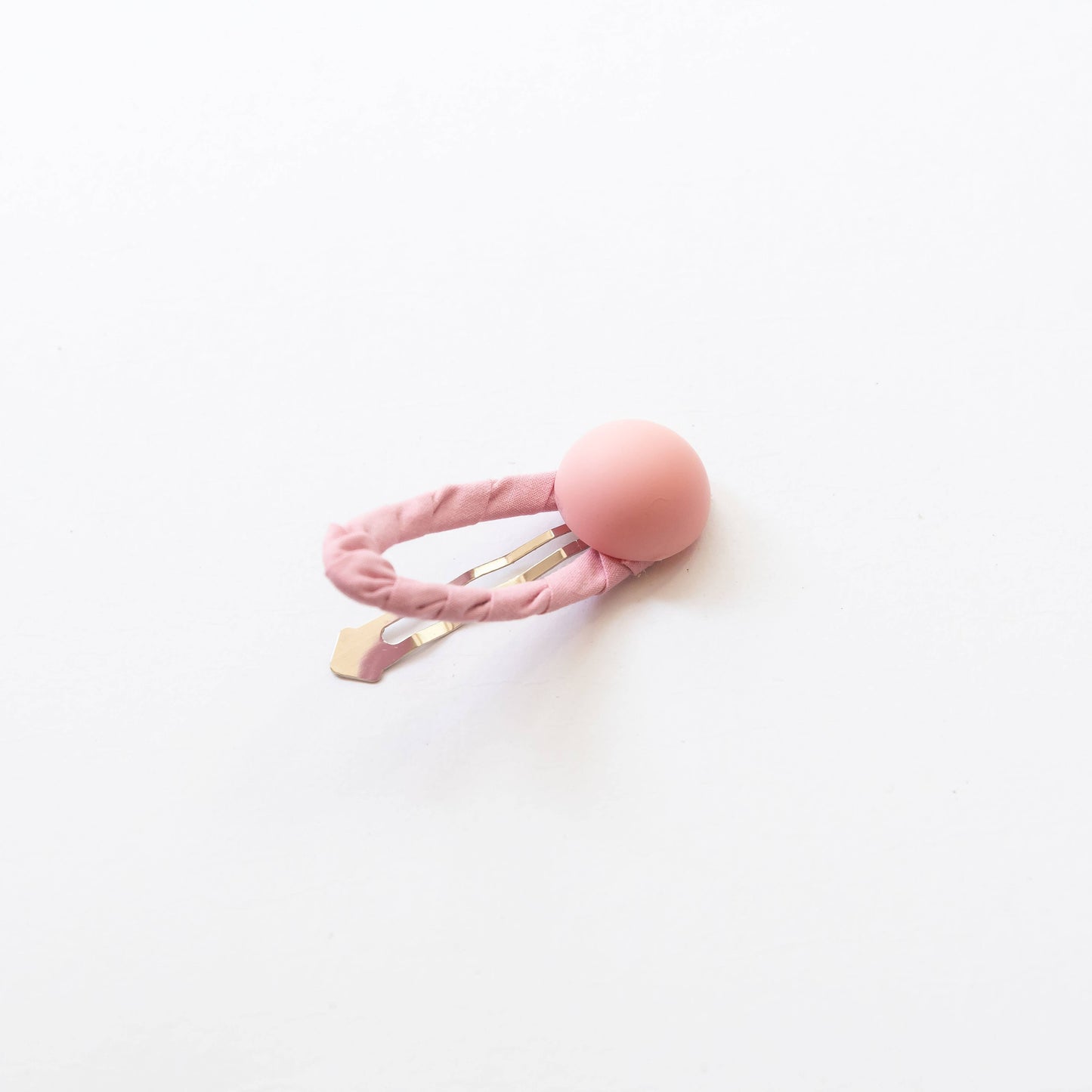 Oval Embroidered Floral Snap Hair Clips | Light Pink