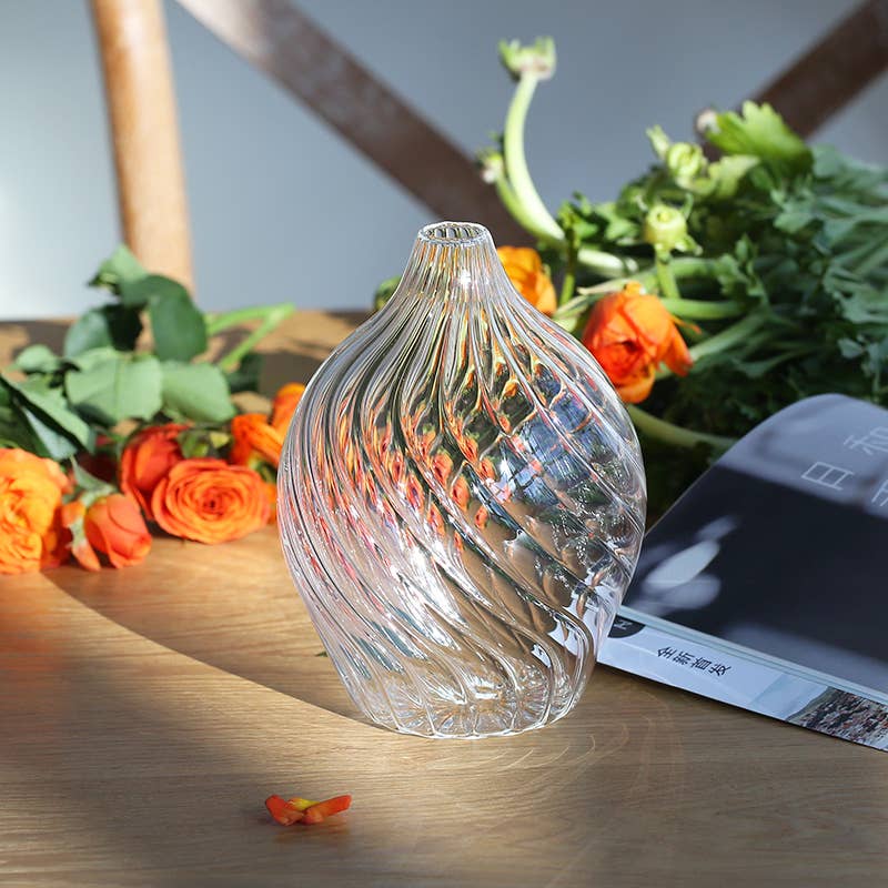 Twist Glass Bud Vases