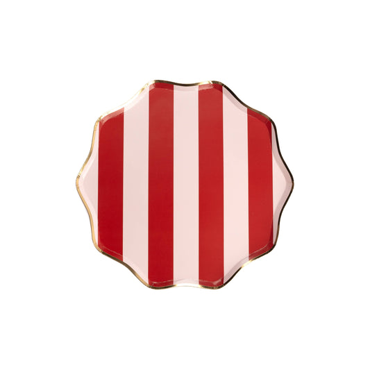 Holiday Stripes Dinner Paper Plates