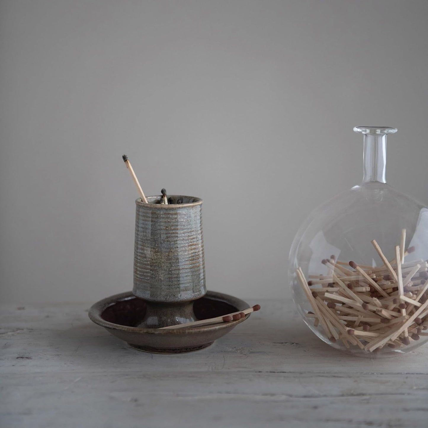 Stoneware Match Holder