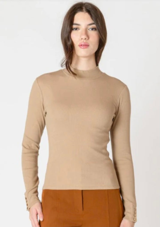 Cream Mockneck Top by Room 34