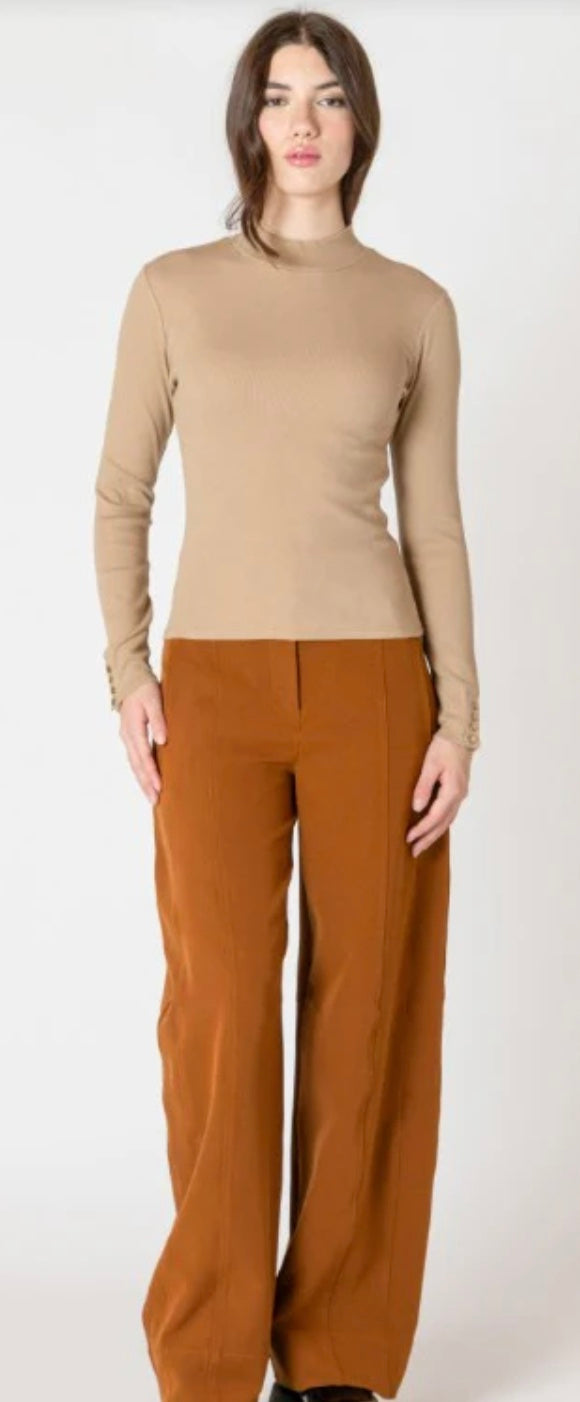 Cream Mockneck Top by Room 34