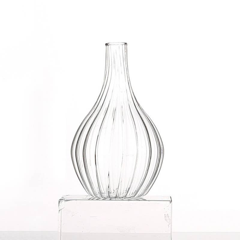 Ribbed Glass Bud Vases