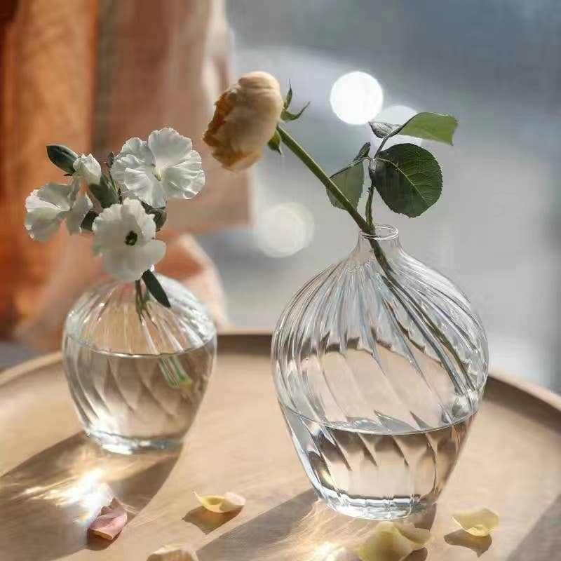 Twist Glass Bud Vases