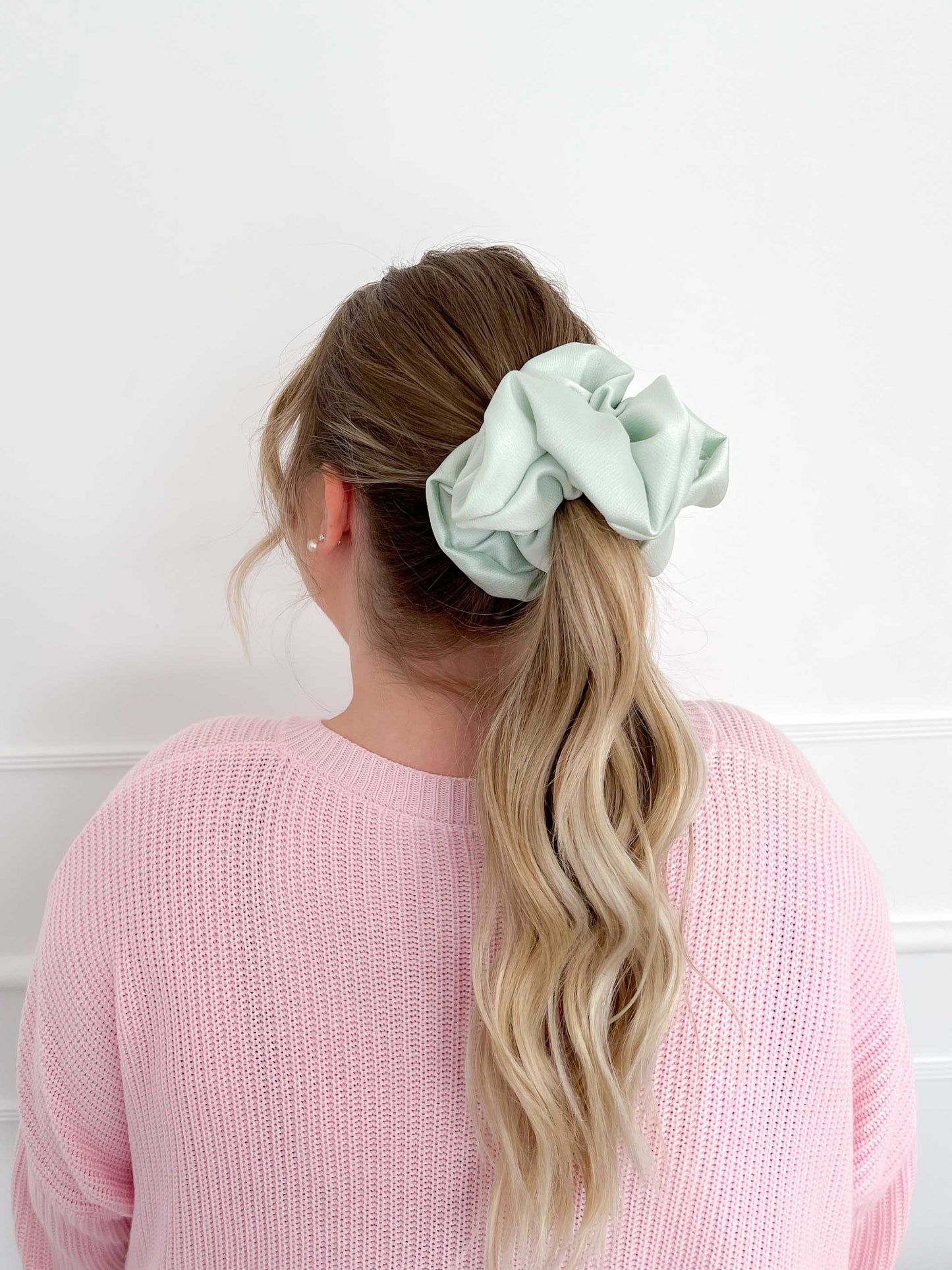 Mint Satin Scrunchie