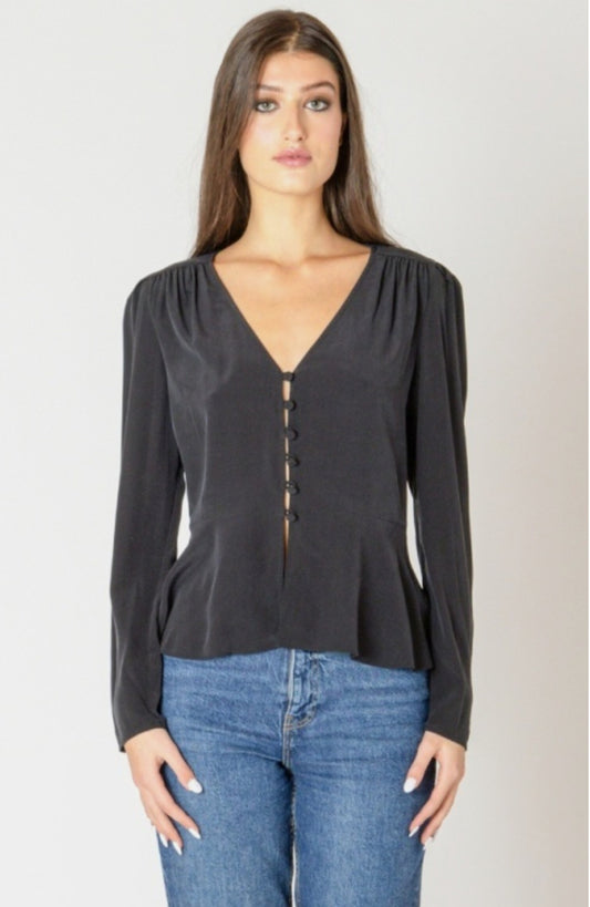 Peplum Black Blouse