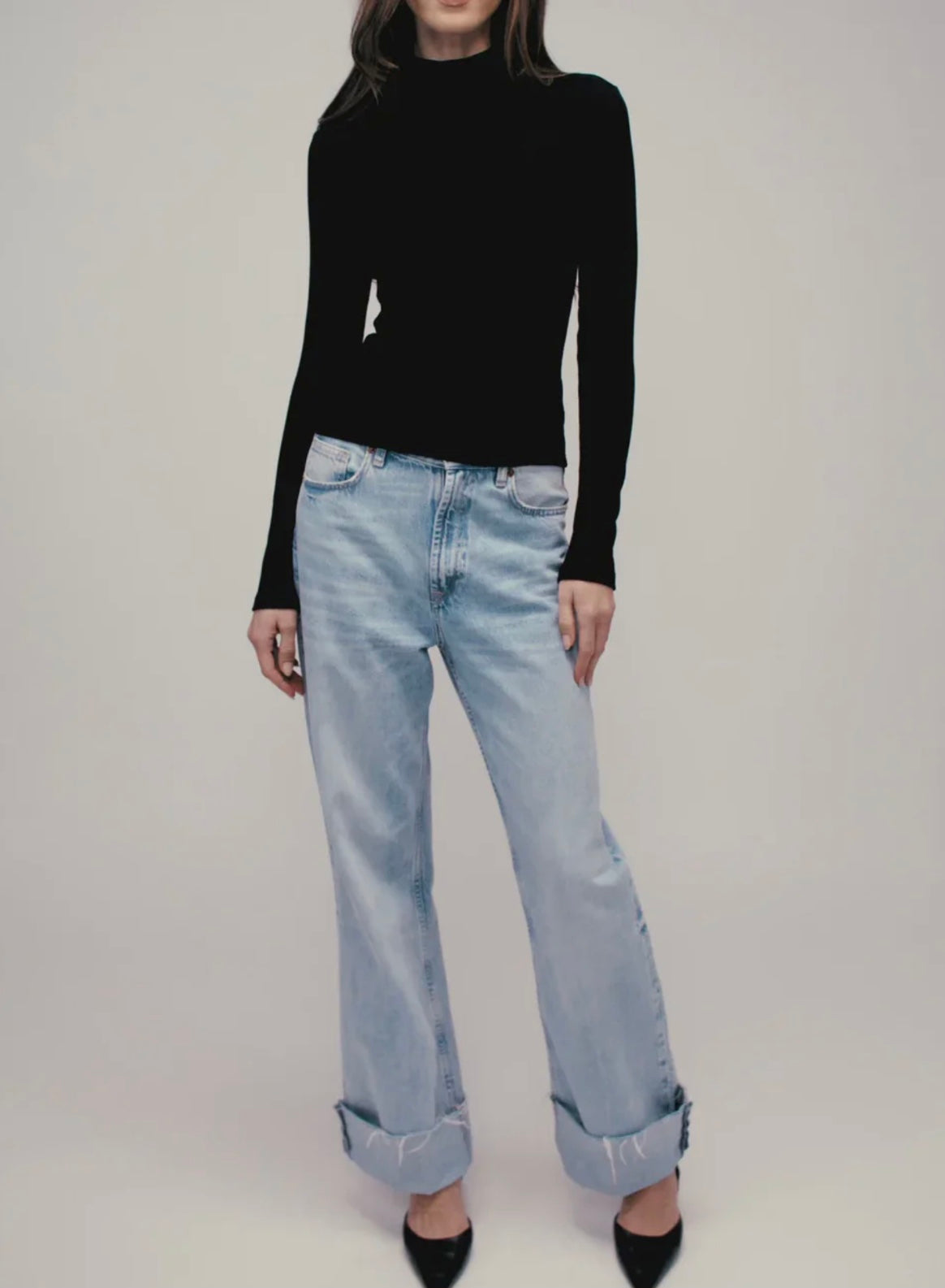 Black Mockneck Top by Room 34