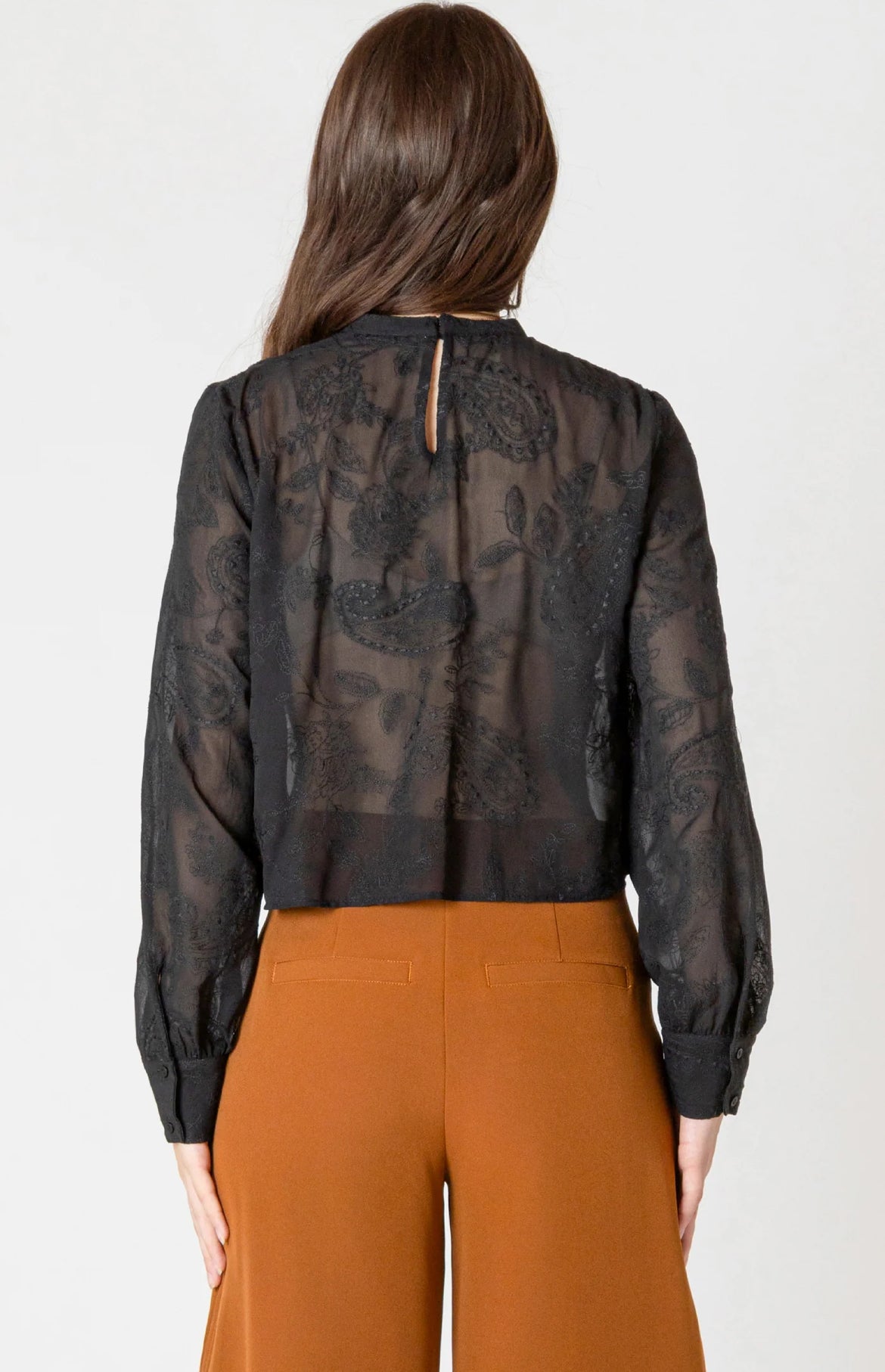 Black Embroidered Top by Black Tape