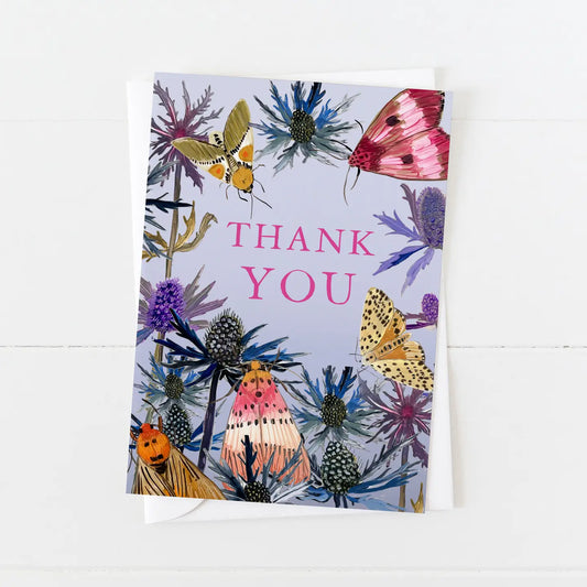 Thank You Card / Sea Holly & Moths