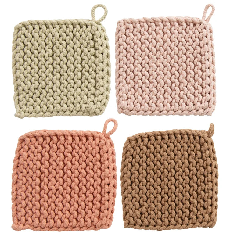 Crocheted Pot Holders, 8 colours