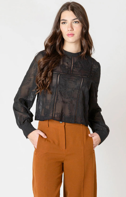 Black Embroidered Top by Black Tape