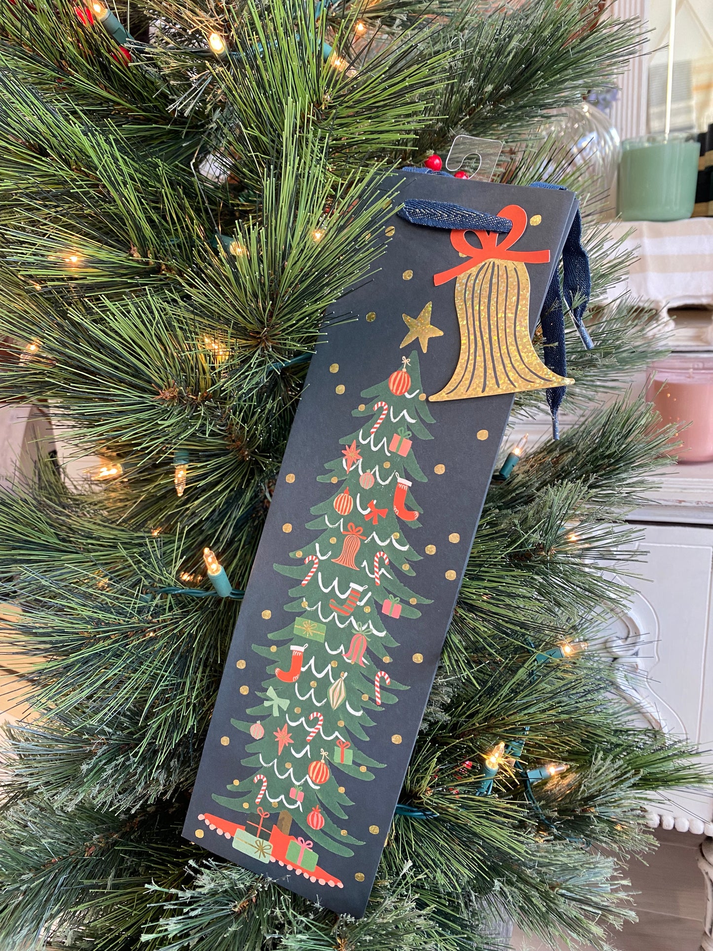 Rifle paper Christmas Wine Bag