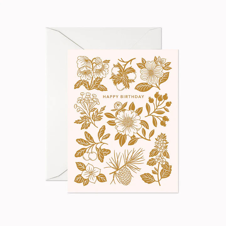 Gold Woods Birthday Card