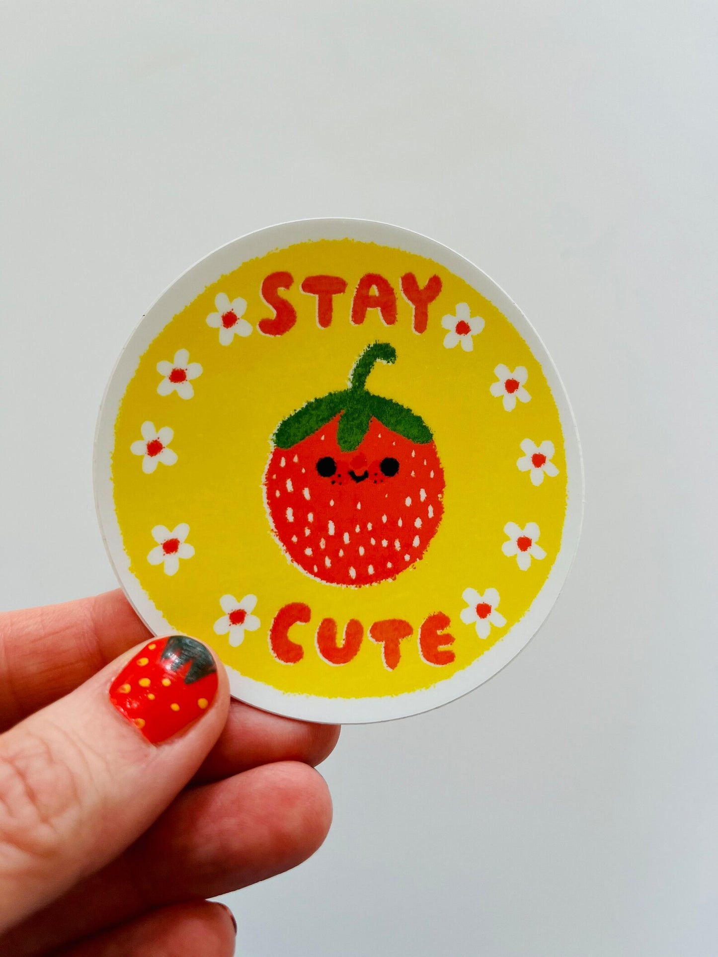 Stay Cute Strawberry Sticker