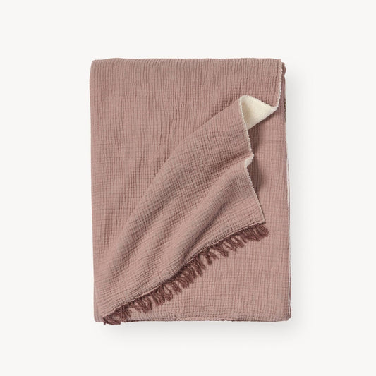 Crinkle Fleece-Lined Throw