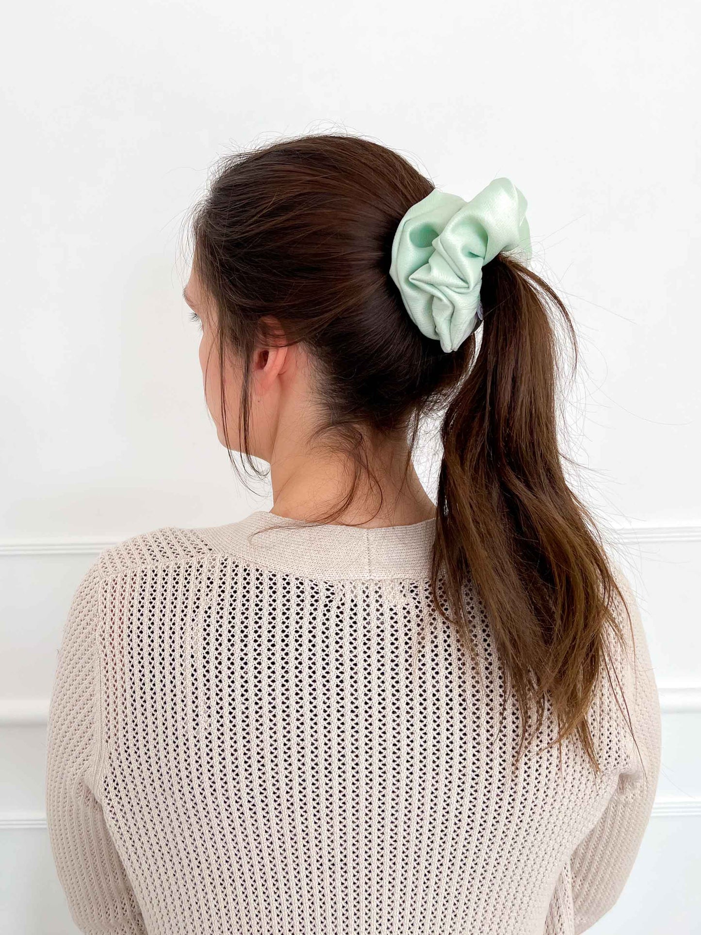 Mint Satin Scrunchie