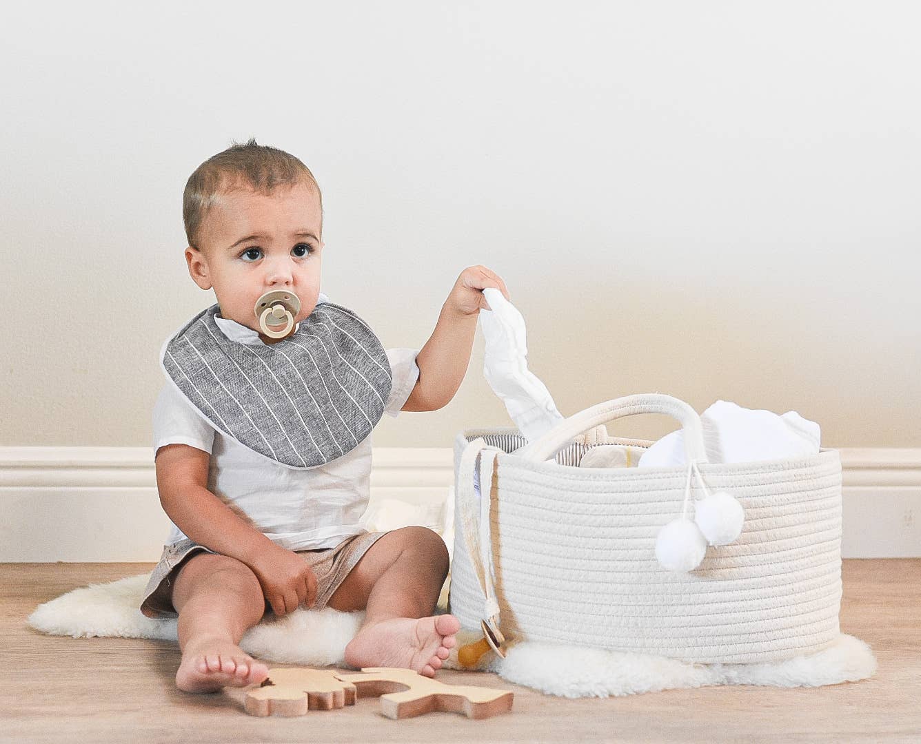 Rope Diaper Caddy- Off-white