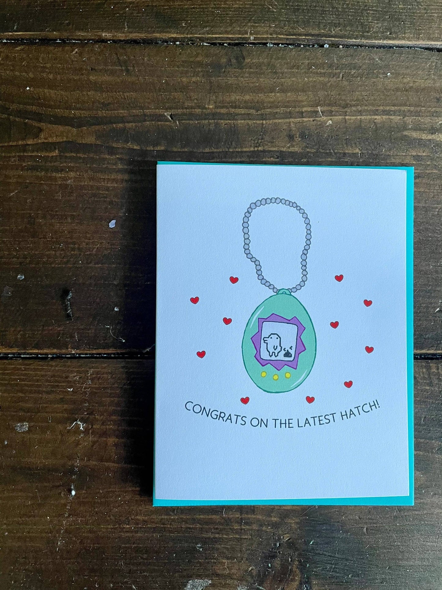 Tamagotchi 3D Baby Shower Card